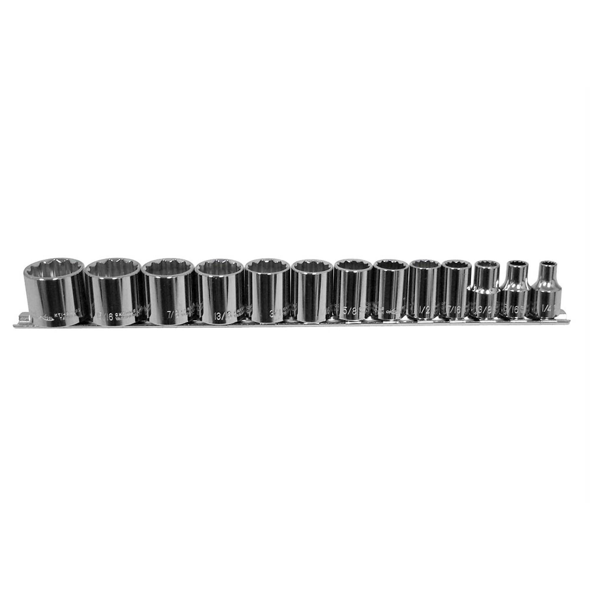 K-Tool International 13-Piece 3/8in. Drive 12-Point SAE Socket Set, Model# KTI22501
